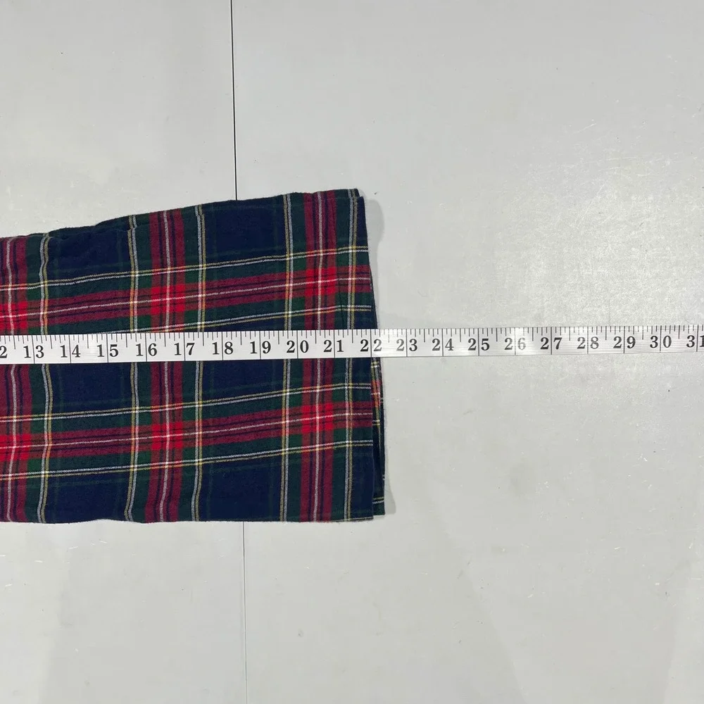 Petite Plume Girls Navy Red Tartan Plaid Flannel Sleep Dress Nightgown Size 3